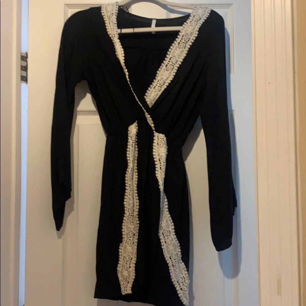 long sleeves boutique wrap dress